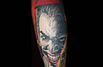 Tattoo vom Joker, umgesetzt im comicstyle.